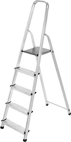 Escalera plegable de aluminio multifunción, 5 peldaños