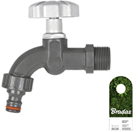 1/2 x 3/4 BSP Plastic Outdoor Garden Watering Tap Valve with Hose Connector