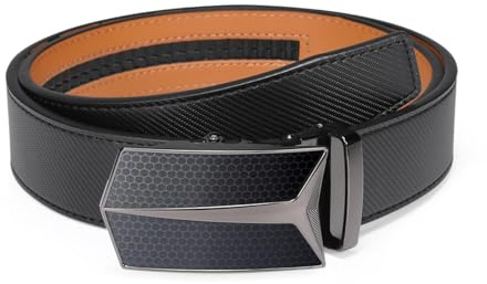 VRLEGEND Gürtel Herren Automatik Ledergürtel Ratsche Gürtel ohne Löcher für Business Anzug,Größe Angepasst,mit Geschenkbox