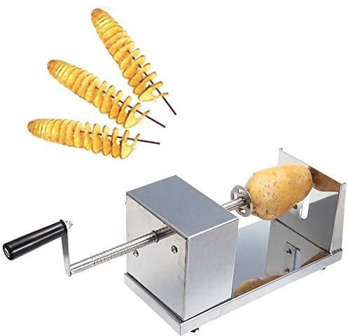Kartoffelschneider,Kartoffel Spiralschneider Twister Schneider aus Edelstahl,für Kartoffeln,Obst,Tornado Chips, Gurken oder Karotten