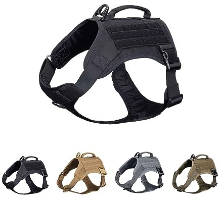 EXCELLENT ELITE SPANKER Verstellbares Militär-Trainingsgeschirr für Hunde | Anti-Zug-Hundegeschirr mit Griff, für die Jagd, zum Wandern und Laufen, für kleine, mittlere und große Hunde