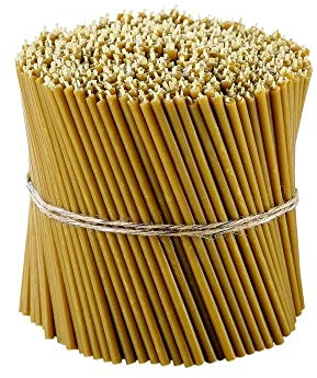 Danilovo Ritual Kerzen 100% Bienenwachs (Gelb) - Orthodoxe Kerzen für Gebet Tischdeko Hochzeit - Ungiftig, Ruß - Tropffrei, Nachhaltige Produkte, N140, Höhe: 16 cm, Ø 5 mm (100 stück)