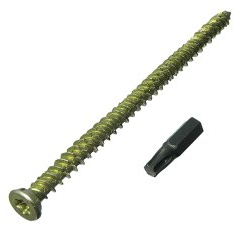 40 x Tür-/Fenster-Betonrahmen-Schrauben + Kappen, 7,5 mm 42 mm + gratis Torx-Bit