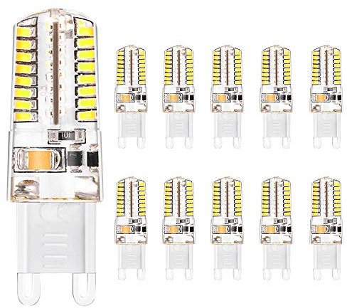Mengjay 4W G9 LED Lampe, 320 Lumen, 6000k Kaltweiß Kein Flackern LED Leuchtmittel, Nicht Dimmbar 360 Grad Winkel, Ersatz 30W G9 Halogenlampe, 10er Pack