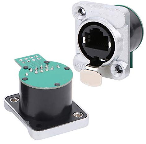 Fafeicy 2Pcs 8 Kerne RJ45-Leiterplatte, IP67 Leiterplattenadapter feuerhemmend isoliert, RJ45-Stecker-Buchse-Netzwerkbuchse, Ethernet-LAN-Kabelanschluss, für 24-26AWG Kabel