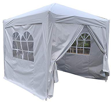 2MX2M 2.5MX2.5M 3MX3M Pop Up Gazebo Garden Party Tent With Sides Canopy Marquee (2.5mx2.5m, White)