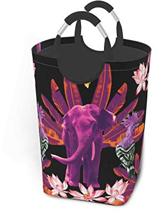 ZCHW Panier à Linge bac de Rangement éléphant Feuilles de bananier Lotus Floral Grand Panier de Rangement Pliable 50L