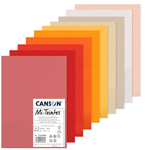 MI-TEINTES A4 160G Warme Töne, Packung 10 Blatt