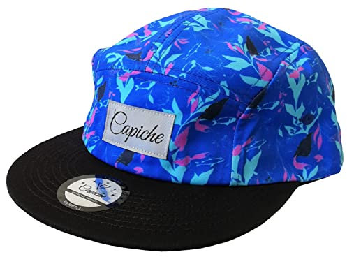 Capiche [99+ Designs] 5 Panel Hut, Blue Fish, Snapback Caps Herren, Coole Herren Cap Snapback, Fischerhut Damen, Fischermütze Angler Cap, Meereskunstwerk, Ozean, Bunter Blauer Fisch