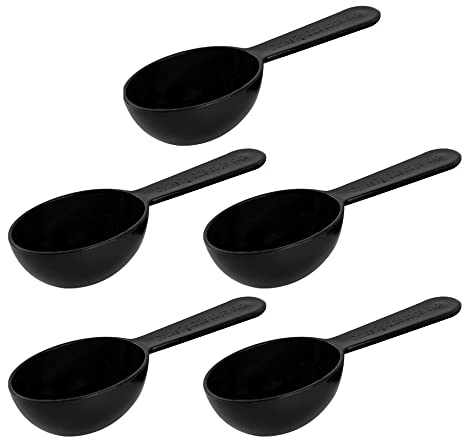 Framendino, Lot de 5 cuillères à soupe en plastique avec manche court pour thé, sucre, céréales