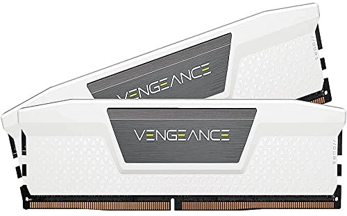 CORSAIR VENGEANCE DDR5 RAM 64GB (2x32GB) Bis zu 5200MHz CL40 Intel XMP 3.0 Desktop-Arbeitsspeicher – Weiß (CMK64GX5M2B5200C40W)