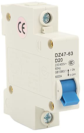 Interrupteur miniature 1P, interrupteur modulaire facile à installer pour AC 230V 400V 20A des systèmes d'éclairage à montage sur rail DIN