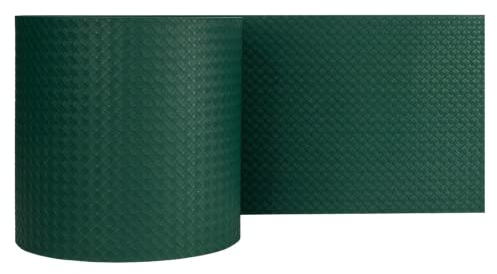 FORTENA Zaun Sichtschutzstreifen Polypropylen – 26 m lang, 19 cm hoch, Sichtschutzband mit Form Technorattan- in DREI Farben, optimaler Sichtschutz für Ihren Zaun (RAL 6005 (Grün))