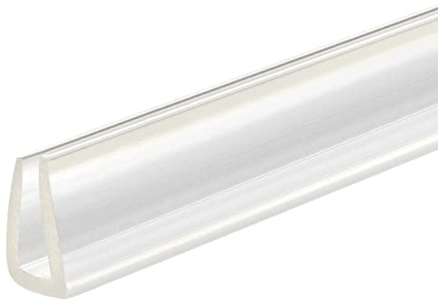 sourcing map U-Kanal-Kantenverkleidung, 1,5 m Länge, Gummischutz, Dichtungsstreifen, Kantenschutz, passend für 4–5 mm Kanten, (9/16 Zoll B x 5/16 Zoll H), transparent