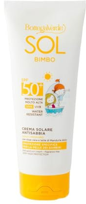 Bottega Verde - SOL bimbo - Crema corpo - antisabbia, resistente all'acqua - senza profumo - protezione molto alta SPF50+ (200 ml) - water resistant - specifica per la pelle dei bambini