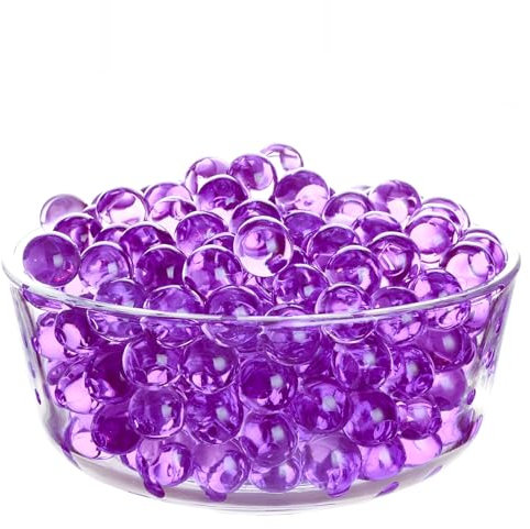 ZOWOKI Water Beads for Vases 6,000 Plus - 50 g Water Gel Jelly Balls Vase Filler - Beads for Floating Candles Making, Wedding Party, Decorative Home Accessories Plants and Craft (50g Purple)