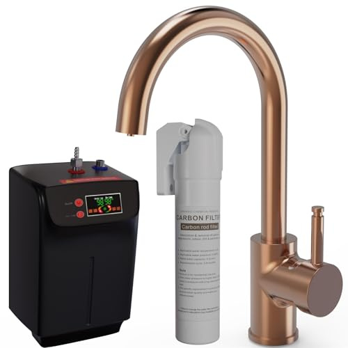 Liquida BHT311CP 3 in 1 Brushed Copper Kitchen Instant Boiling Hot Water Tap