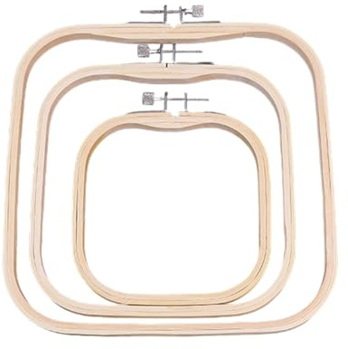 Qaonsciug 3 Stück Quadratischer Stickrahmen Für Handarbeiten Nähen Holz Stickrahmen Nährahmen Stickerei Display Rahmen