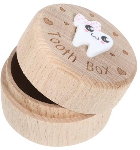 ifundom Zahnbox Aus Holz Für Milchzähne Gravur Aufbewahrungsbox Für Erinnerungen Wachstum Ihres Kindes Als Zur Taufe Feier Kinderfreundliches Design Leicht Zu Reinigen