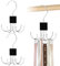 RISF 3 Pièces Porte Ceinture pour Placard, Bois Cintre de Ceinture en Métal à 360 Degrés, Multifonctionnel Rangement Ceinture, Organisateur de Ceinture Rotatif pour Foulards, Sacs, Cravates (Noir)