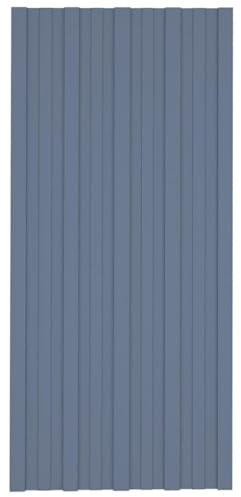 ShGaxin Dachpaneele 12 STK Trapezblech Dachplatten, Wellblechplatten Für Dach, Dachblech, Dachschindeln Für Gartenhaus, Verzinkter Stahl Grau 100x45 cm