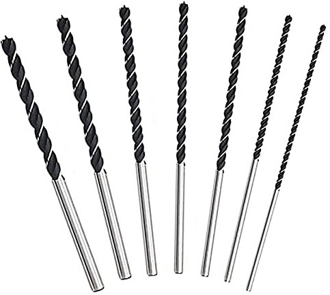 Sessleger - Juego de brocas para madera (7 unidades, extra largas, 12 pulgadas, 300 mm, taladros, herramienta de trabajo de madera, taladro en espiral, taladro extra