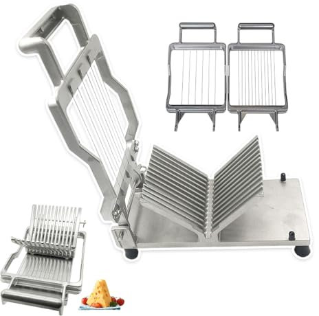pedenencelia Cheese Cutter With Wire, Commercial Cheese Slicer, Cheeser Butter Cutting Board Machine, With 2 1cm/2cm Stainless Steel Blades, For Cheese, Butter