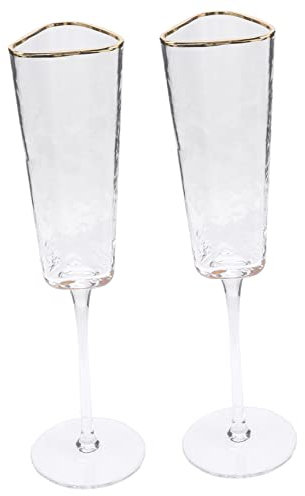 CONGARTENO 2pcs Elegant Crystal Flutes Toasting Glasses for Weddings Anniversaries and Special Occasions for Sparkling Wine and Cocktails