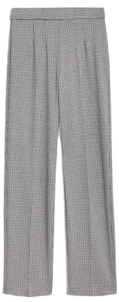 Marks & Spencer Pantalon Droit en Jersey à Carreaux Mélange De Noir Femmes UK 14 (EU 42)