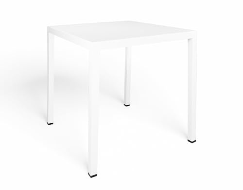 SAMIRA Tavolo da esterno 70×70 cm tavolo da giardino – Alan (Bianco)