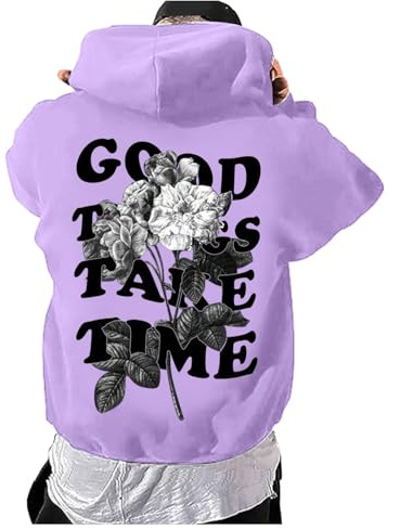 Generisch Pullover Felpa Uomo Stampa Felpa con Cappuccio Maniche Lunghe Felpa con Cappuccio Top Donna Hoodie Nero, Lilla, XL