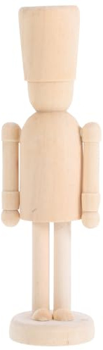SOLUSTRE Schiaccianoci in legno non finito fai da te, centrotavola natalizio, decorazioni in legno non verniciato, soldato fantoccio, beige