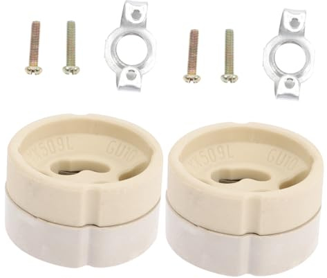 UKCOCO Douille de Lampe en Céramique Gu10 Lot de 2 Support pour Ampoule Plafonnier Applique Murale Installation Simple pour Projets d'Éclairage Intérieur la Cuisine Bar Chambre