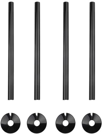 4 schwarze PVC-Heizkörperrohrabdeckungen, 15 mm x 300 mm, mit aufsteckbaren Silikon-Rohrmanschetten für Heizung, Wasser, Gasabflussrohre, Dekoration