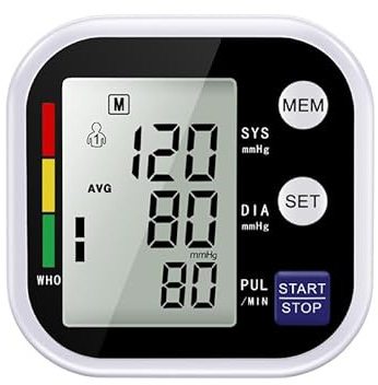 Blood Pressure Monitor Upper Arm Automatic | Home Blood Pressure Machine with Large LCD Display & Memory Function | Easy Use BP Cuff for Adults and Seniors