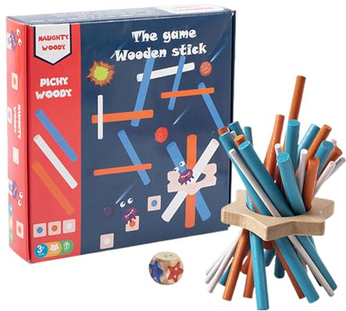 Gioco Di Bastoncini Da Afferrare – Legno | Gioco Mikado Portatile Classico | Stecche Educative Colorate Giocattolo Di Abilità Per Riunioni Di Famiglia Feste Viaggio Aula Svago Interno