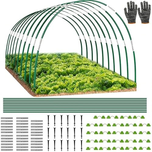 HuaMuDM 50 PCS Pflanztunnel Bögen,43cm Gewächshausreifen Fiberglas,Gartentunnel Reifen,Folientunnel Bögen, Gewächshaus Hoops,Gewächshausreifen Folientunnel,Bögen Für Folientunnel,Gartenreifen Hochbeet