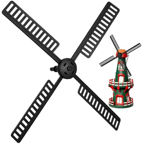 FESTFENDS Accessoires Sûr pour en à Plastique Moulin Vent Solaire Noir, Pales Résistantes Matériau Décoration et Extérieure pour Jardin et Cour