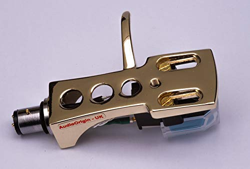 Gold plated Headshell, mount, cartridge and stylus, needle for Pioneer PLX-1000, PL-518, PL-530, PL-A35, PLX-500, PL-560, PL-200, PL-516, PL-255, PL-200X, XL-A700, PL-A45D, PL-A450, MADE IN ENGLAND