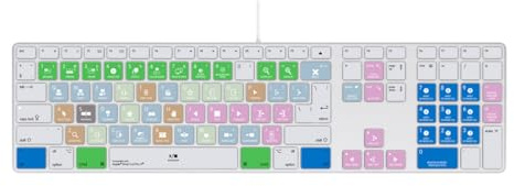MMDW Final Cut Pro X Shortcuts Silikon-Tastatur-Schutzhülle für iMac G6, Aluminium-Tastatur, MB110B/B (A1243), Nummernblock, EU/US-Version