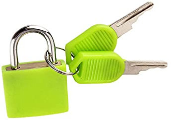 Lucchetto in plastica con 2 chiavi piccoli lucchetti colorati in ottone per cassetta degli attrezzi, diario, borsa della scuola, valigia (verde)