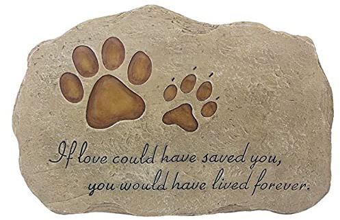MrMrKura Gedenkstein für Katzen und Hunde, Kopfstein für Haustier, Grabstein mit Pfotenabdruck, Sympathiegedicht im Rasen, Garten, Hinterhof, Haustierverlust-Geschenke