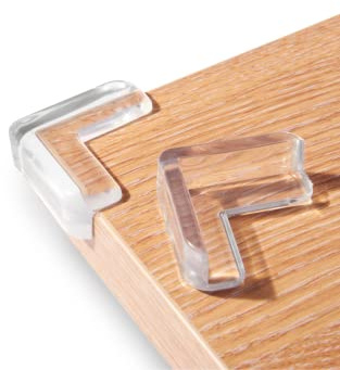 Haus Projekt Kantenschutz zum Aufkleben. Eckenschutz für Spitze Möbel und Tische. Stoßschutz für Glas, Holz, Marmor-Oberflächen. Zuverlässige Kindersicherung. 12er Packung transparent