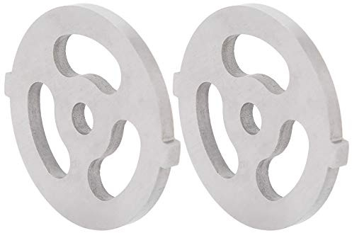 Meat Grinder Plate Discs Grinder Blades 304 Stainless Steel Cutting Plate Meat Hole Plate Grinder Plate Net for Size 5 Stand Mixer Diameter 0.3 2pcs/Set(3 Holes Knife Plate)