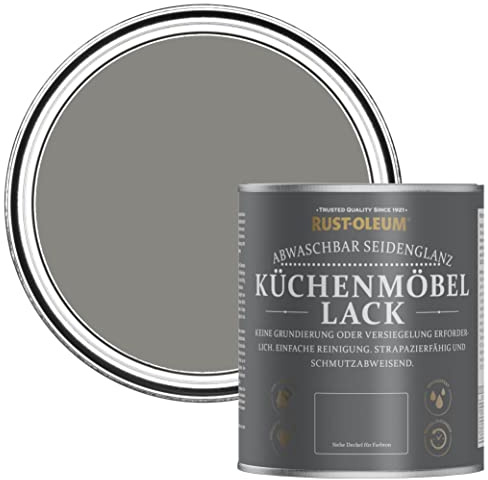 Rust-Oleum abwaschbare Küchenschrankfarbe in grau mit Seidenglanz Finish - Beton Grau 750ML