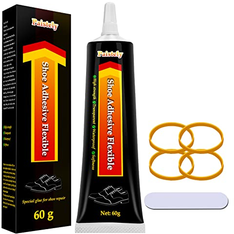 Paistely Shoe Glue Sole Repair, Slow-Drying Transparent Repair Glue, Waterproof, Non-Hardening Shoes Soles, Professional Repairing Worn Shoes, Boots, Leather, etc., 60 ml