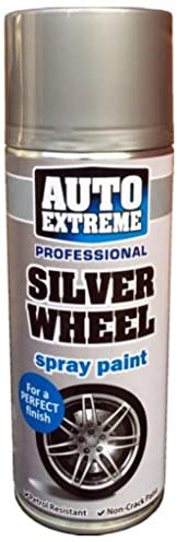 6x 400ml Silver Wheel Spray Paint, Automotive Paint Sprayer, Multipurpose Exterior Black Spray Paint Matt, Interior Metal Spray Paint, for Cars, Bikes,Vans, Metal, Wood