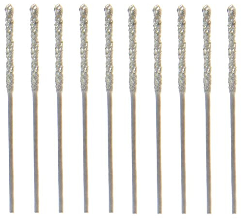 BEIEM Broca helicoidal con punta diamantada de 0,8 mm para azulejos de piedra, joyas de cristal, 20 unidades