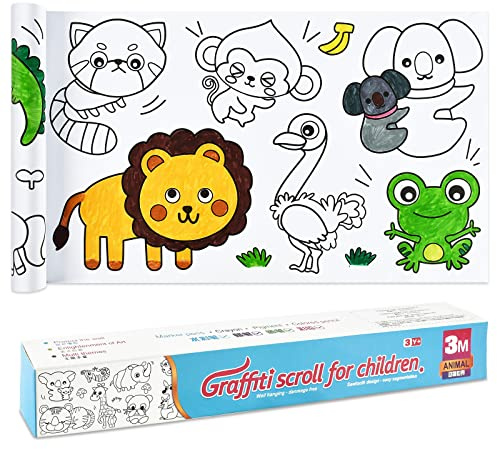 Malpapier Rolle Für Kind, 30 * 300CM Schneidbare Zeichenrolle, Kinder-Malposter, Selbstklebend, DIY Ausmalrolle