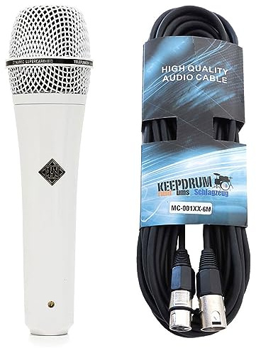 Telefunken M80 - Micrófono dinámico con cable keepdrum XLR, color blanco